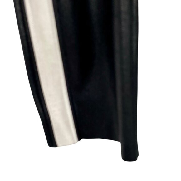 Spanx Faux Leather Racer Stripe Leggings Black Raw Hem XS Bodycon Workout Gym - Picture 5 of 11